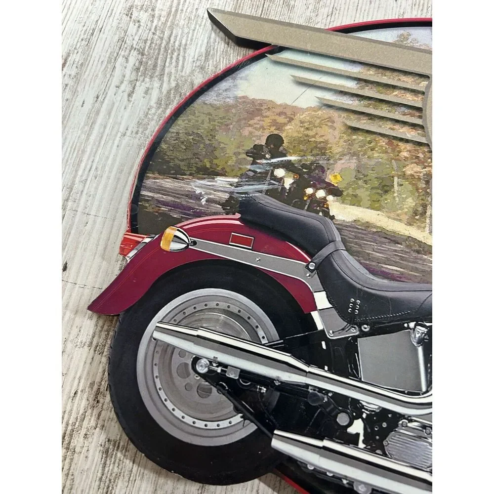 Vintage Harley Davidson Wooden/Cork Sign - No‎ Hanging Hardware Set Of Two (2)